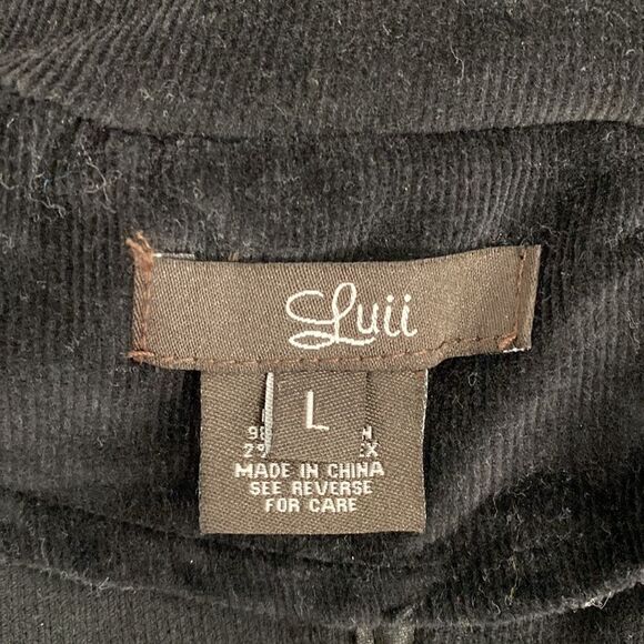 ❤️Last Chance Luii black cotton blend corduroy contrast blazer jacket size L - Picture 4 of 8